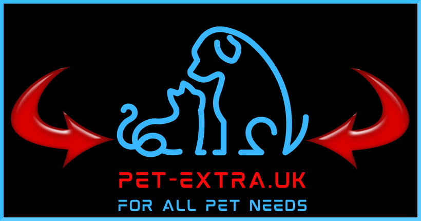 Pet-Extra Logo Page Title Banner - Visitor Site Navigation Information Support Image Sky Blue Red Black 820 x 430